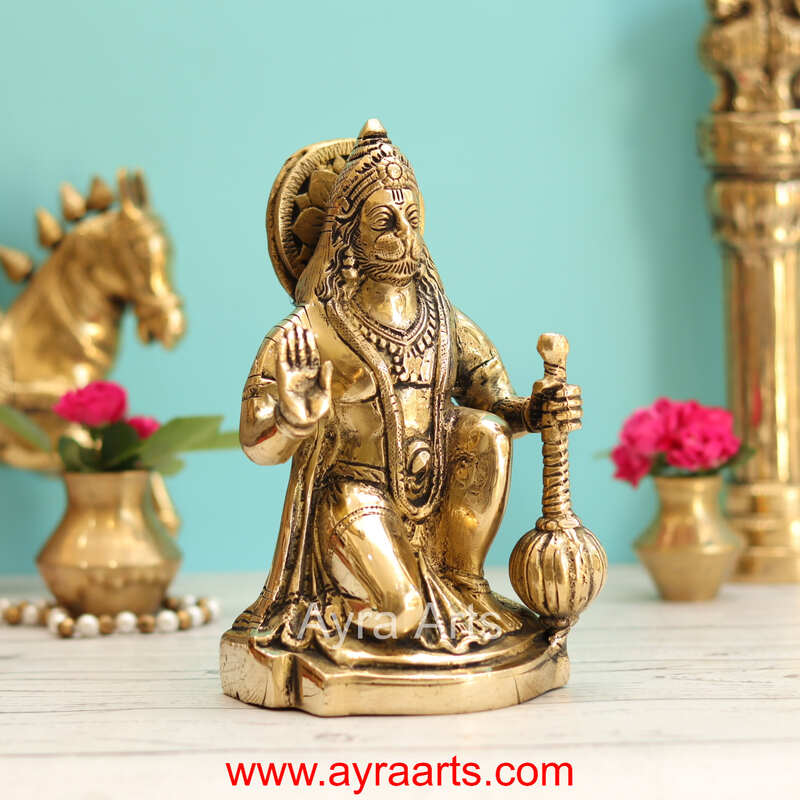 Brass Hanuman  - 7.5 Inch Height
