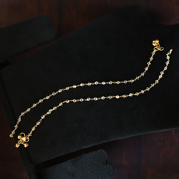 white crystal anklet