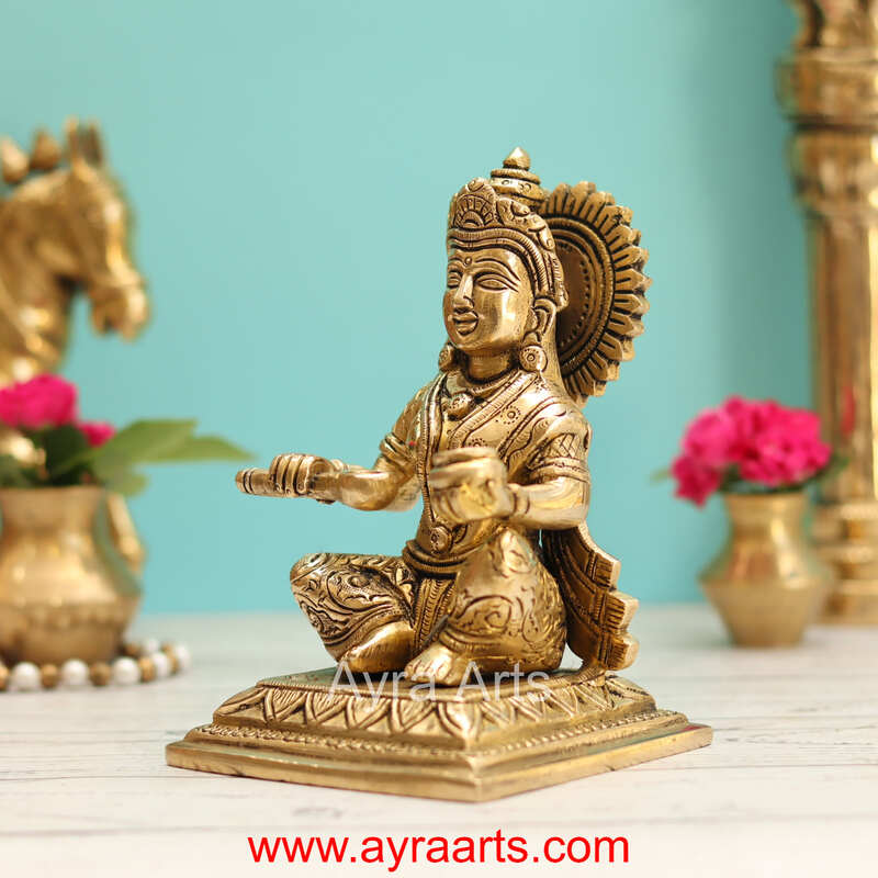 Goddess Annapoorani Brass idol - 6 inch Height