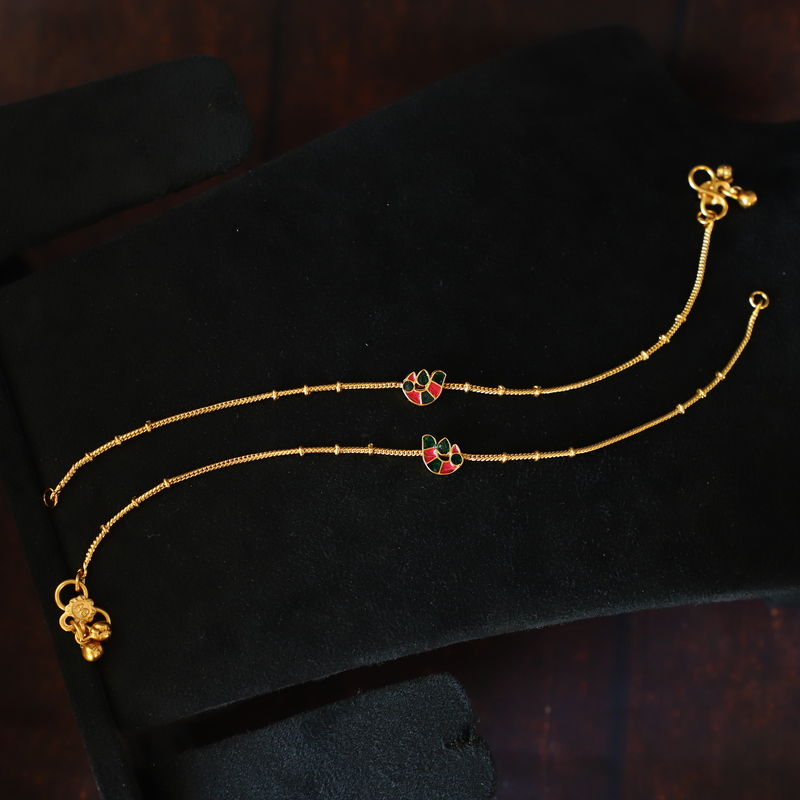 Peacock design  multi Anklets