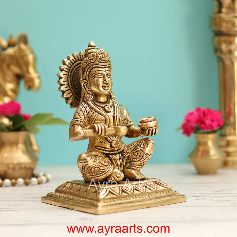 Goddess Annapoorani Brass idol - 6 inch Height