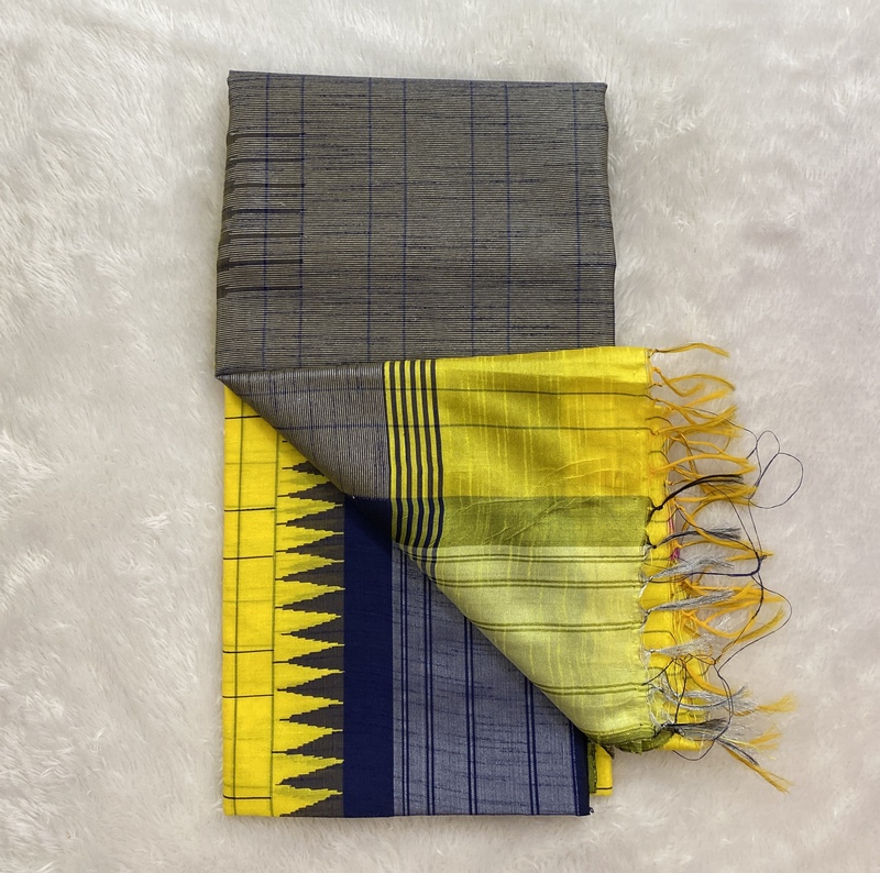 Manasa - The Semi Raw Silk Saree in Temple Border 18912