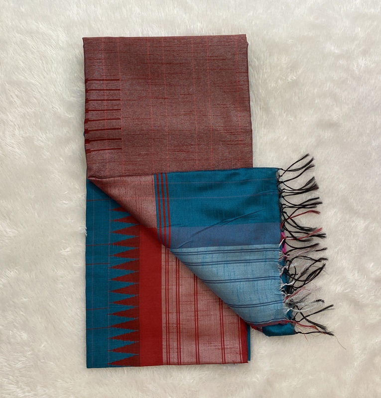 Manasa - The Semi Raw Silk Saree in Temple Border 18914