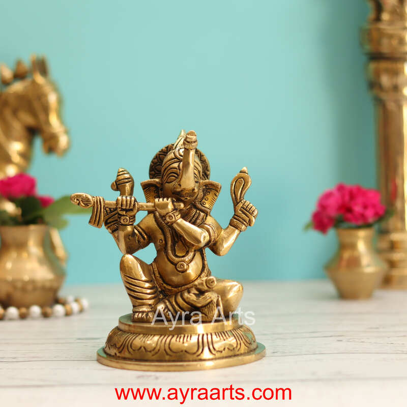 Brass Ganesh Idol - 5 Inch Height
