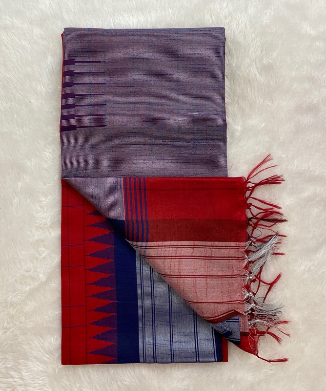 Manasa - The Semi Raw Silk Saree in Temple Border 18909