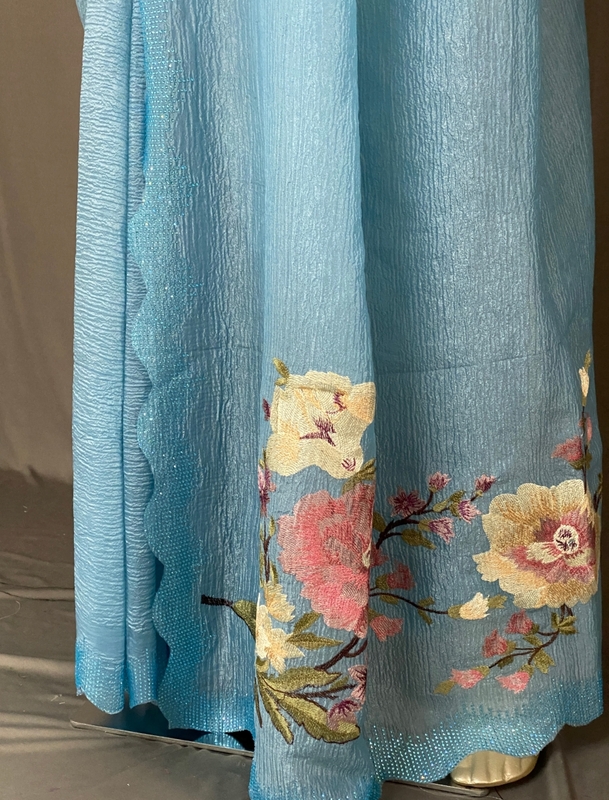 Rachel - The Crush Organza Saree in Crystal Work SWS219