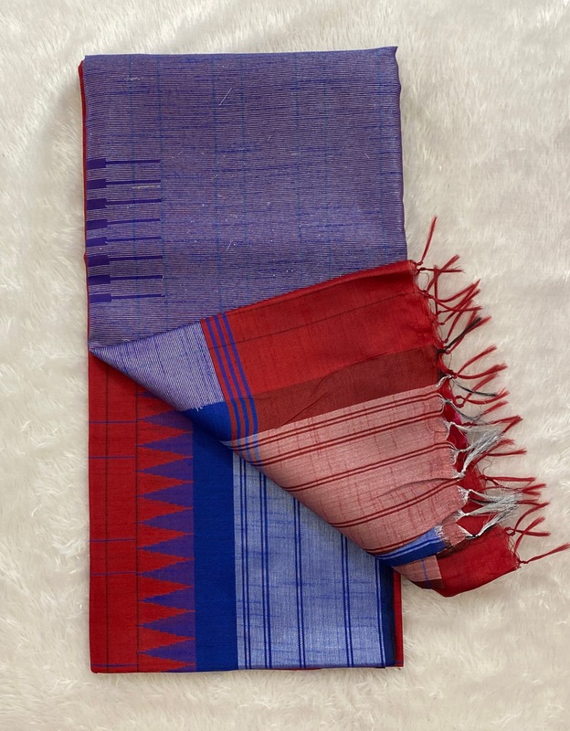 Manasa - The Semi Raw Silk Saree in Temple Border 18913