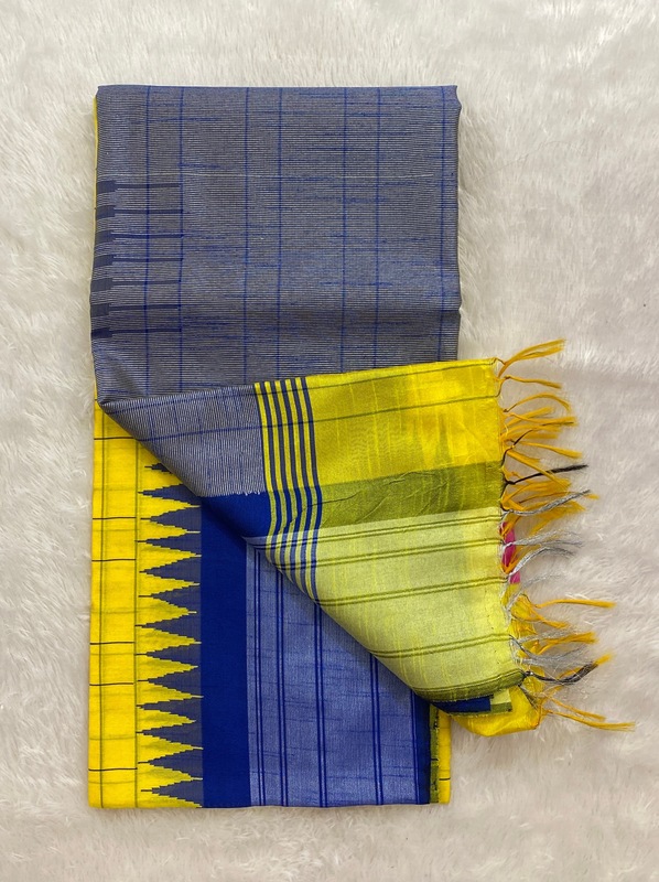 Manasa - The Semi Raw Silk Saree in Temple Borde 18908