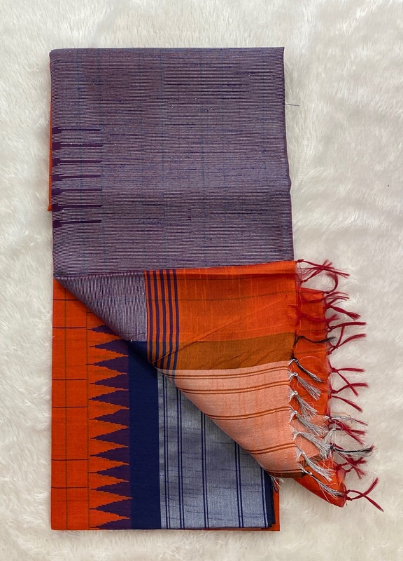 Manasa - The Semi Raw Silk Saree in Temple Border 18907