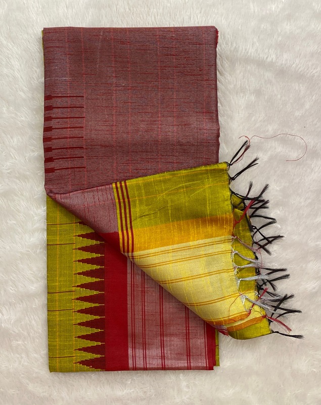 Manasa - The Semi Raw Silk Saree in Temple Border 18906