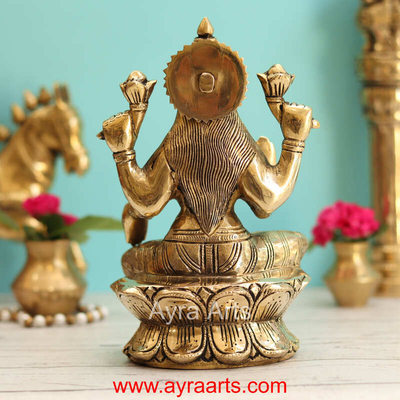 Brass Lakshmi Devi Idol - 8 Inch Height