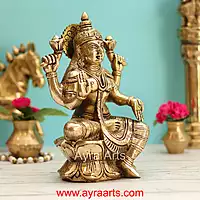 Brass Lakshmi Devi Idol - 8 Inch Height