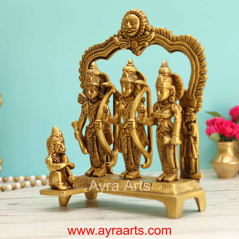 Pure Brass Ram Darbar Perfect for Your Mandir and Decor - 8.5 Inch Height