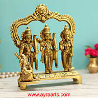 Pure Brass Ram Darbar Perfect for Your Mandir and Decor - 8.5 Inch Height