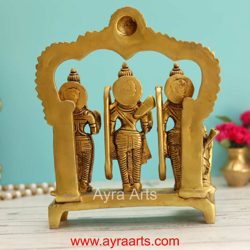 Pure Brass Ram Darbar Perfect for Your Mandir and Decor - 8.5 Inch Height