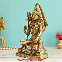 Brass Shiva Idol - 9.5 Inch Height