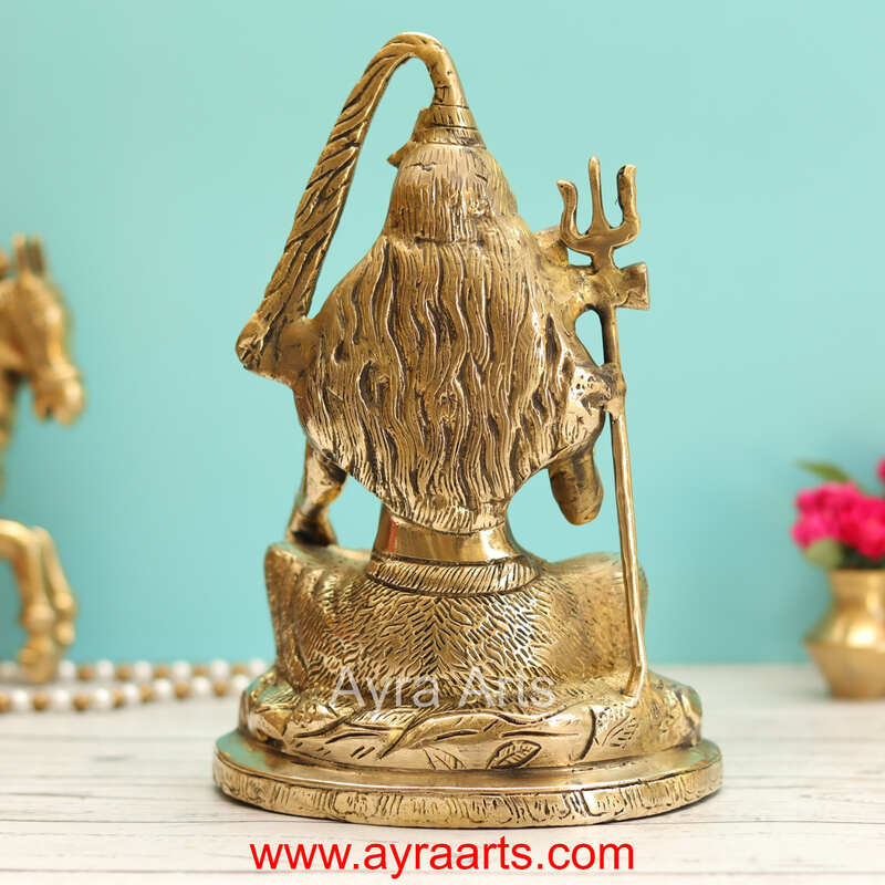 Brass Shiva Idol - 9.5 Inch Height