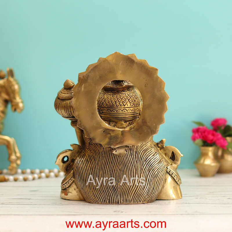 Handcrafted Hanuman Ji Bust Brass Idol For Home Office Temple Lucky Decor - 8 Inch Height