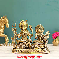 Brass Shiva Parivar Idol - 6 Inch Height