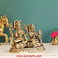 Brass Shiva Parivar Idol - 6 Inch Height