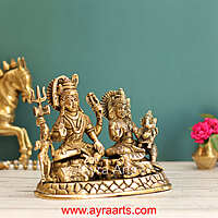 Brass Shiva Parivar Idol - 6 Inch Height