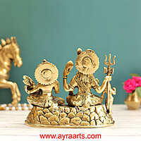 Brass Shiva Parivar Idol - 6 Inch Height