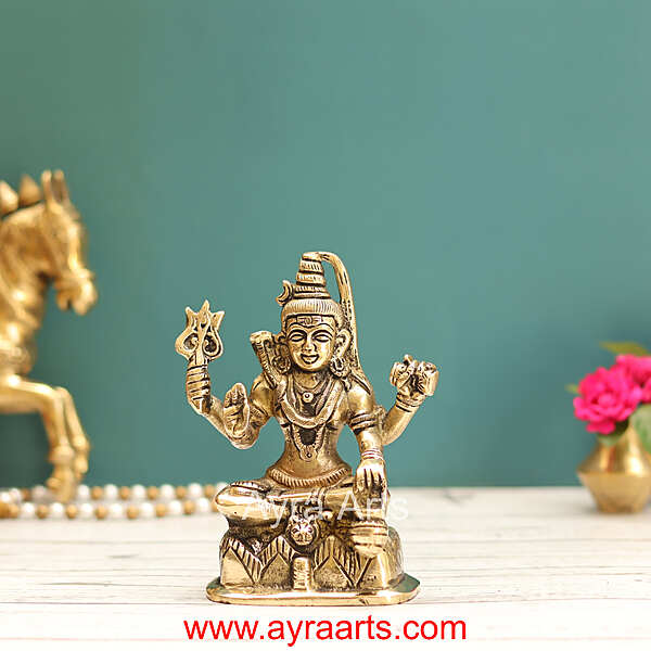 Brass Shiva Idol - 5.8 Inch Height