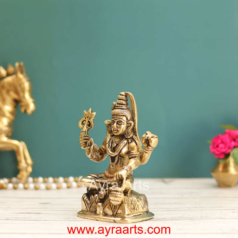 Brass Shiva Idol - 5.8 Inch Height