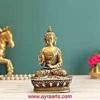 Brass Buddha Idol - 7 Inch Height