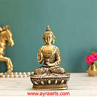 Brass Buddha Idol - 7 Inch Height