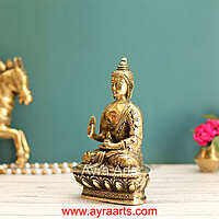 Brass Buddha Idol - 7 Inch Height