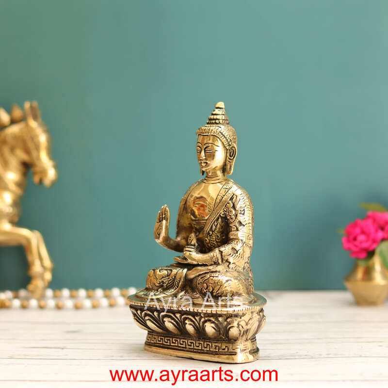 Brass Buddha Idol - 7 Inch Height