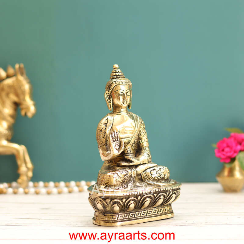 Brass Buddha Idol - 7 Inch Height