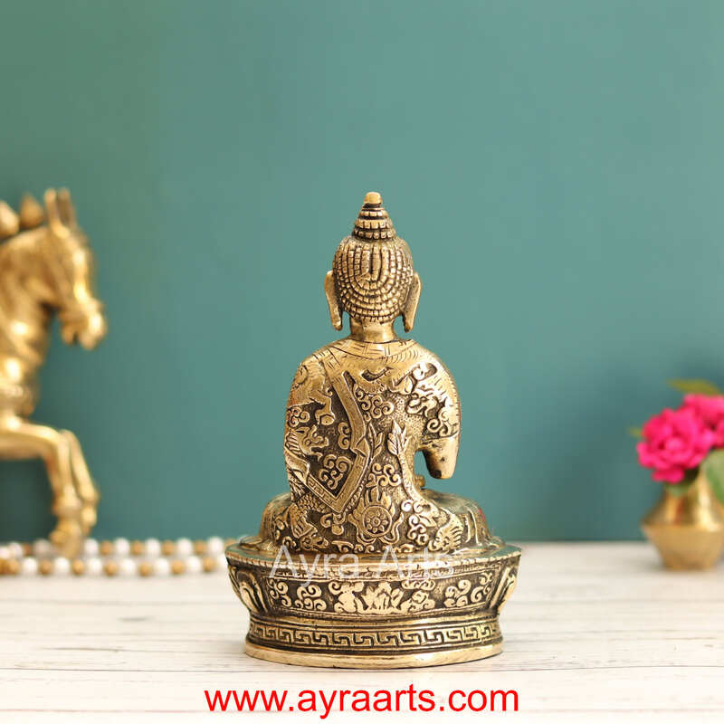 Brass Buddha Idol - 7 Inch Height