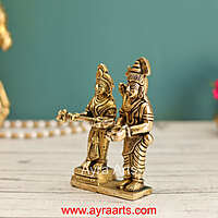 Brass Shiva Parvathi As Annapurna Devi - 5.2 Inch Height