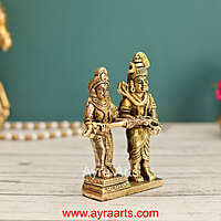 Brass Shiva Parvathi As Annapurna Devi - 5.2 Inch Height