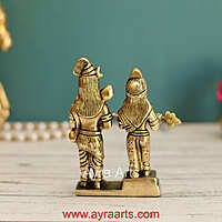Brass Shiva Parvathi As Annapurna Devi - 5.2 Inch Height