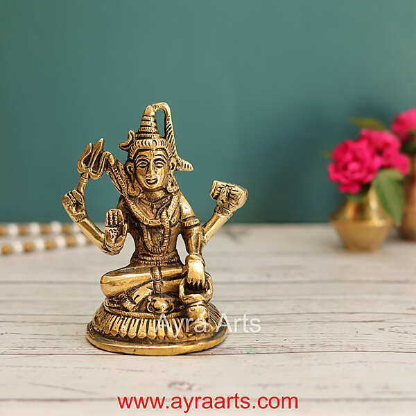 Brass Shiva Idol - 4.8 Inch Height