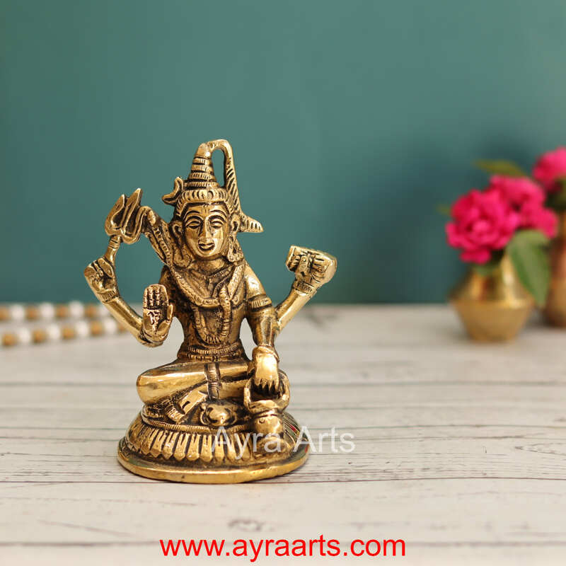 Brass Shiva Idol - 4.8 Inch Height