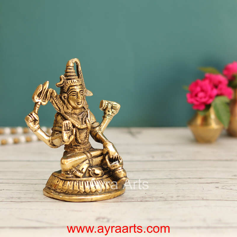 Brass Shiva Idol - 4.8 Inch Height