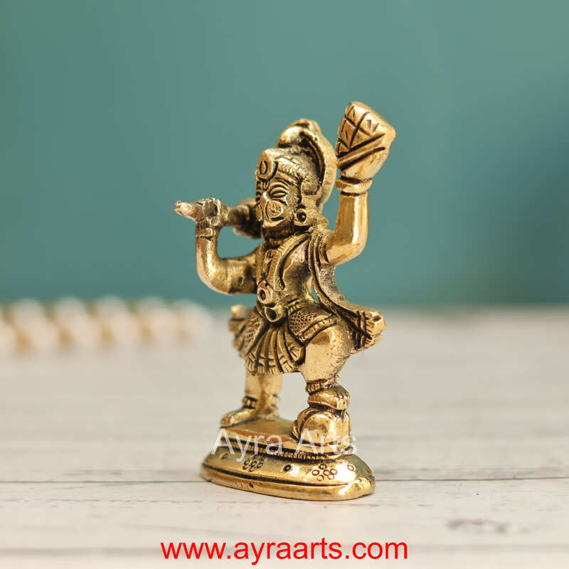 Brass Hanuman Lifted The Sanjeevani Hill - 3.5 Inch Height