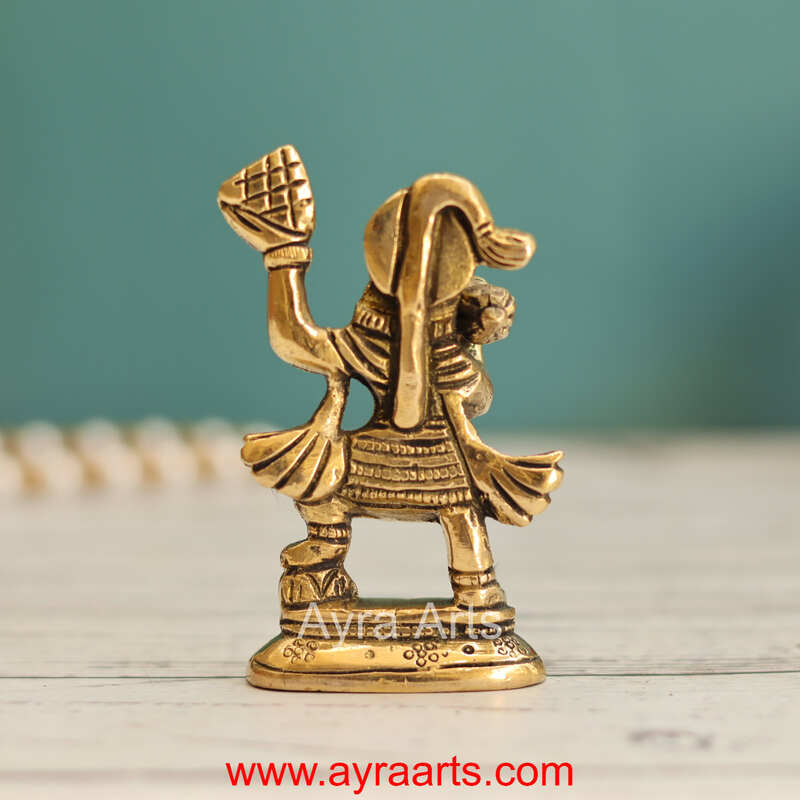 Brass Hanuman Lifted The Sanjeevani Hill - 3.5 Inch Height