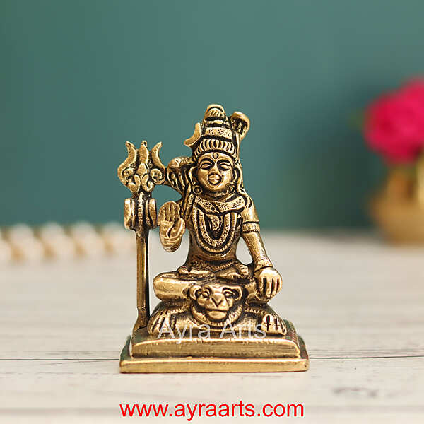 Brass Shiva Idol - 3 Inch Height