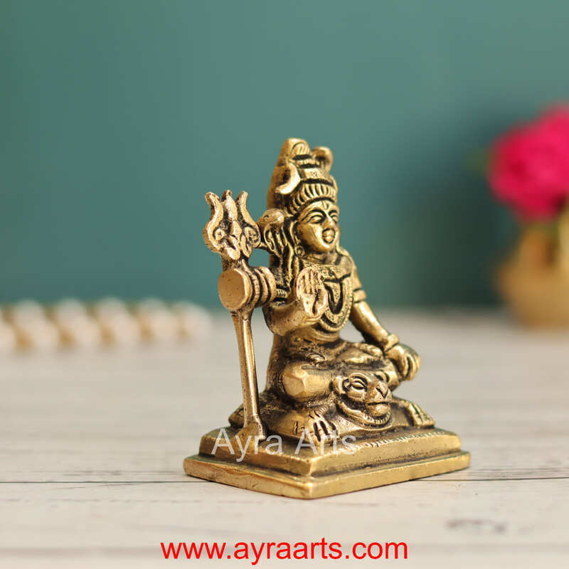 Brass Shiva Idol - 3 Inch Height