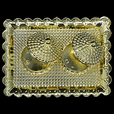 Small Rectangle Tray Kumkum Gold