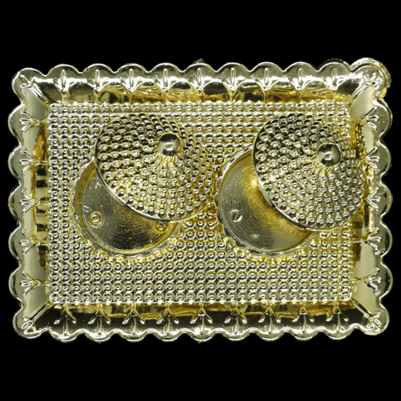 Small Rectangle Tray Kumkum Gold