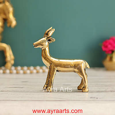 Brass Deer Decor Idol - 4.5 Inch Height