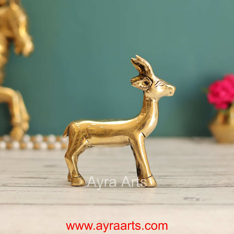 Brass Deer Decor Idol - 4.5 Inch Height
