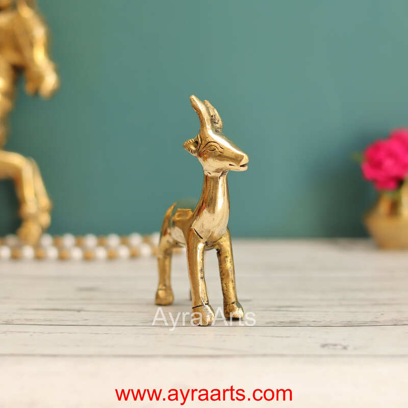 Brass Deer Decor Idol - 4.5 Inch Height
