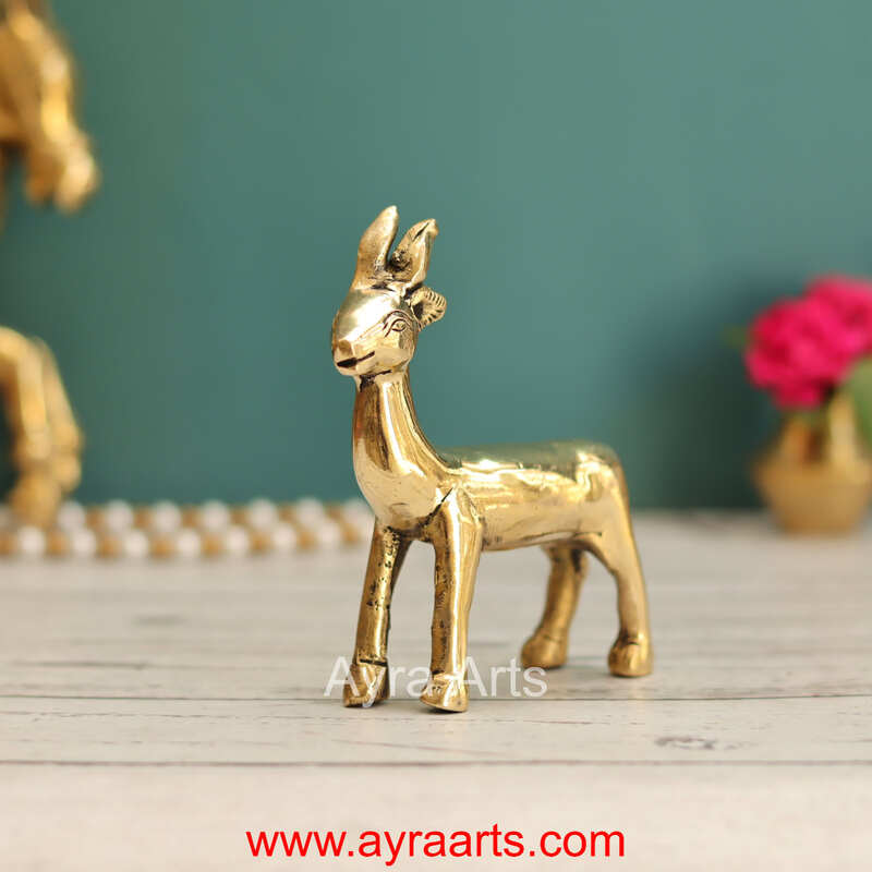 Brass Deer Decor Idol - 4.5 Inch Height